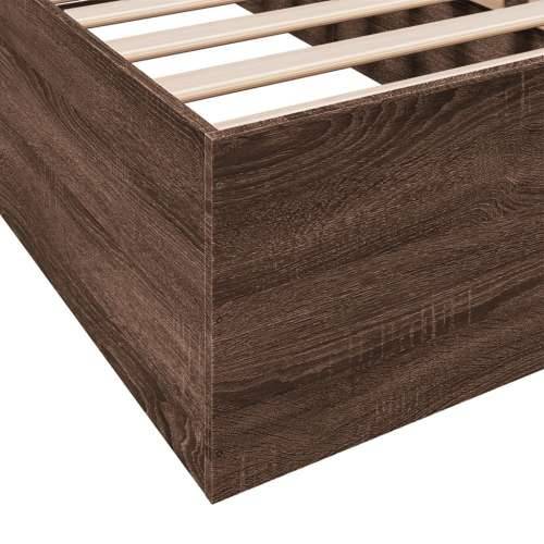 Okvir za krevet smeđi hrast 90 x 200 cm od konstruiranog drva - Smeđi hrast 90 x 200 cm 35 cm Cijena