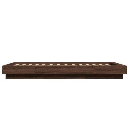 Okvir za krevet smeđi hrast 90 x 200 cm od konstruiranog drva - Smeđa 90 x 200 cm Cijena