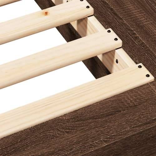 Okvir za krevet smeđi hrast 90 x 200 cm od konstruiranog drva - Smeđa 90 x 200 cm Cijena