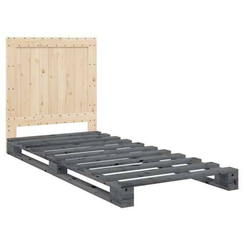 Okvir za krevet s uzglavljem sivi 90x200 cm masivna borovina - Siva 90 x 200 cm Ne with plain headboard Cijena