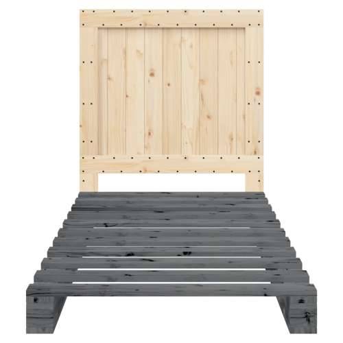 Okvir za krevet s uzglavljem sivi 90x200 cm masivna borovina - Siva 90 x 200 cm Ne with plain headboard Cijena