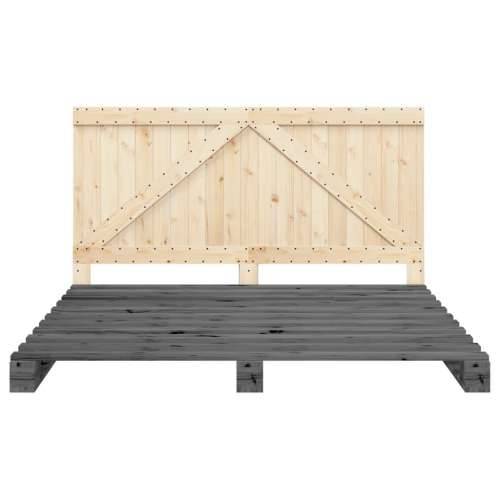 Okvir za krevet s uzglavljem sivi 200 x 200 cm masivna borovina - Siva 200 x 200 cm Ne with triangle headboard Cijena