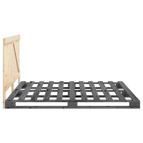 Okvir za krevet s uzglavljem sivi 200 x 200 cm masivna borovina - Siva 200 x 200 cm Ne with triangle headboard Cijena