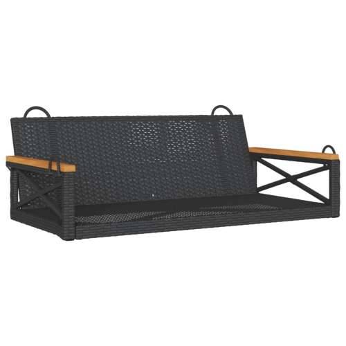 Klupa za ljuljanje crna 109 x 62 x 40 cm od poliratana - Crna 62 x 109 x 40 cm 1 Ne Cijena