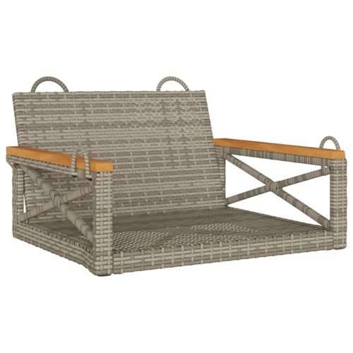 Klupa za ljuljanje siva 63x62x40 cm od poliratana - Siva 62 x 63 x 40 cm 1 Ne Cijena
