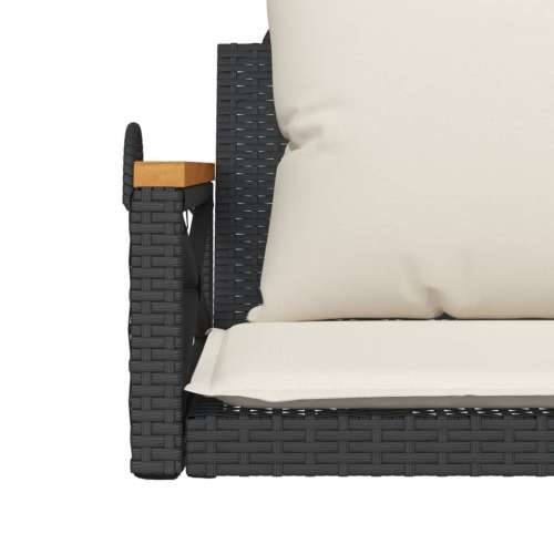 Klupa za ljuljanje s jastucima crna 63x62x40 cm od poliratana - Crna 62 x 63 x 40 cm 1 Da Cijena