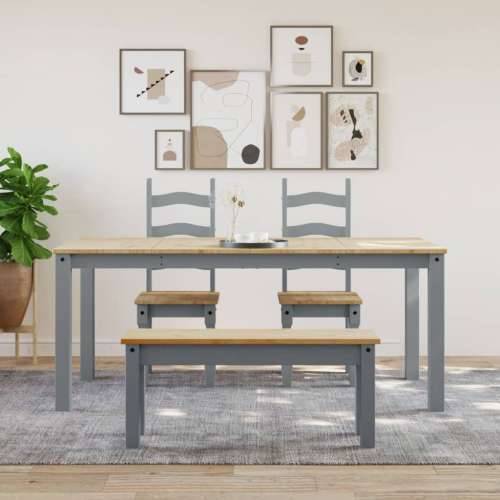 Blagovaonski stol Panama sivi 180x90x75 cm masivna borovina - 1 Siva 180 cm Cijena