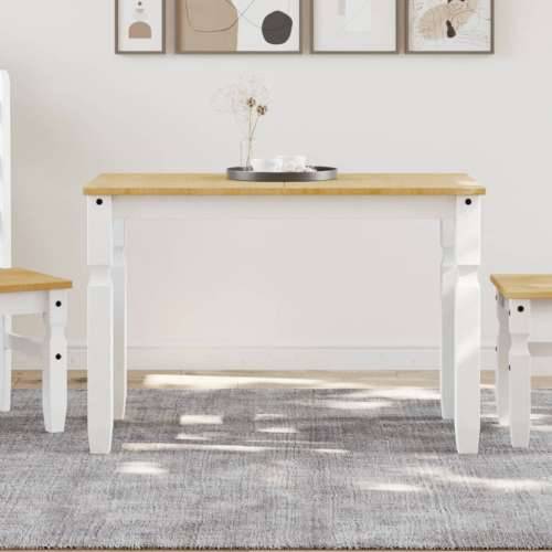 Blagovaonski stol Corona bijeli 112x60x75cm od masivne borovine - 1 Bijela 117 cm Cijena