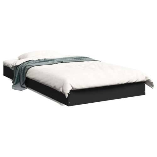 Okvir za krevet crni 90 x 190 cm od konstruiranog drva - Crna 90 x 190 cm 17 cm Cijena