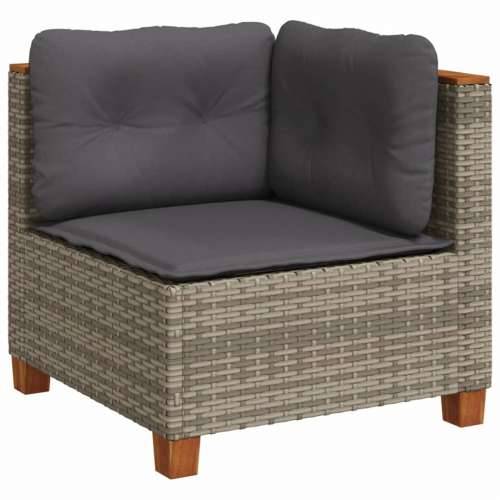 Vrtna garnitura - 7-dijelni set vrtnih sofa sivi od poliratana - Siva Puno tkanje 1 Cijena