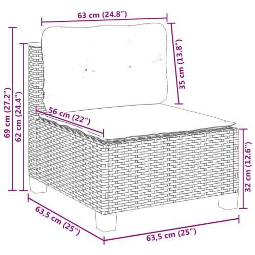 Vrtna garnitura - 7-dijelni set vrtnih sofa sivi od poliratana - Siva Puno tkanje 1 Cijena