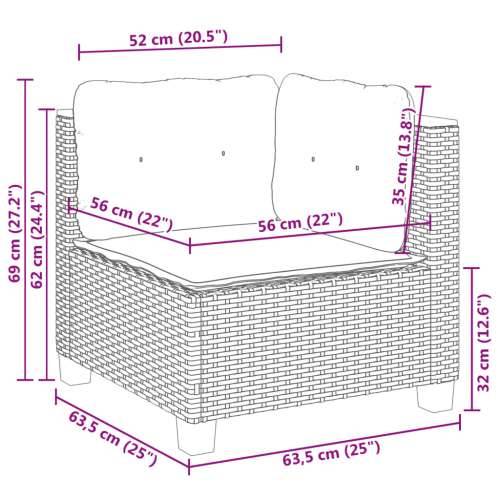 Vrtna garnitura - 7-dijelni set vrtnih sofa sivi od poliratana - Siva Puno tkanje 1 Cijena