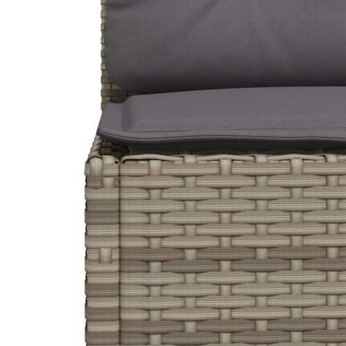 Vrtna garnitura - 9-dijelni set vrtnih sofa od poliratana s jastucima sivi - Siva Sa stolom Puno tkanje 1 Cijena