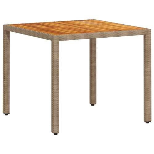 Vrtna garnitura - 5-dijelni vrtni blagovaonski set s jastucima poliratan i bagrem - Bež 90 x 90 x 75 cm 4 Cijena