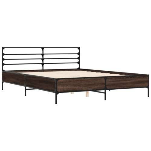 Okvir kreveta boja hrasta 160x200 cm konstruirano drvo i metal - Dimljeni hrast 160 x 200 cm Cijena