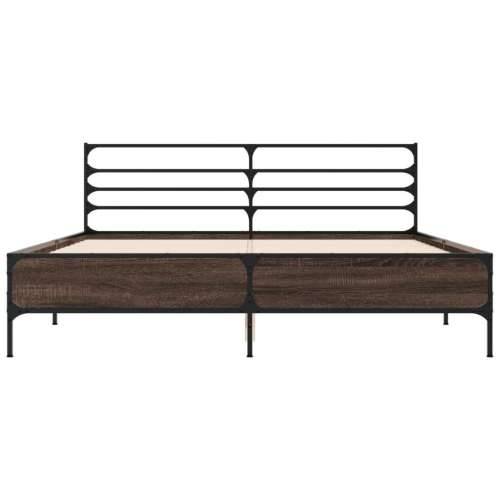 Okvir kreveta boja hrasta 160x200 cm konstruirano drvo i metal - Dimljeni hrast 160 x 200 cm Cijena