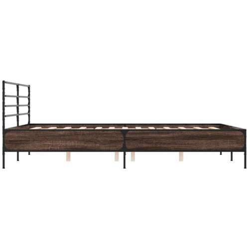 Okvir kreveta boja hrasta 160x200 cm konstruirano drvo i metal - Dimljeni hrast 160 x 200 cm Cijena