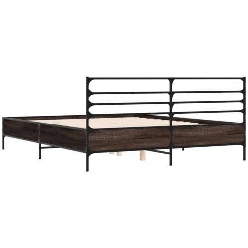 Okvir kreveta boja hrasta 160x200 cm konstruirano drvo i metal - Dimljeni hrast 160 x 200 cm Cijena