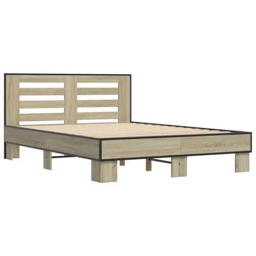 Okvir za krevet boja hrasta 140x190cm konstruirano drvo i metal - sonoma hrast 140 x 190 cm Cijena