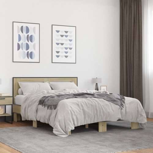 Okvir za krevet boja hrasta 140x190cm konstruirano drvo i metal - sonoma hrast 140 x 190 cm Cijena