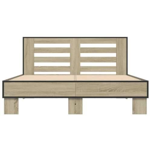 Okvir za krevet boja hrasta 140x190cm konstruirano drvo i metal - sonoma hrast 140 x 190 cm Cijena
