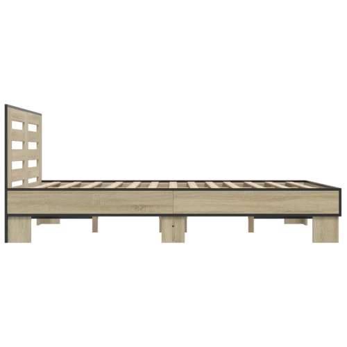 Okvir za krevet boja hrasta 140x190cm konstruirano drvo i metal - sonoma hrast 140 x 190 cm Cijena