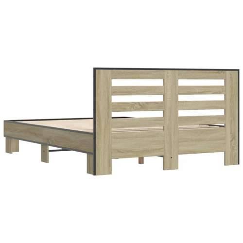 Okvir za krevet boja hrasta 140x190cm konstruirano drvo i metal - sonoma hrast 140 x 190 cm Cijena