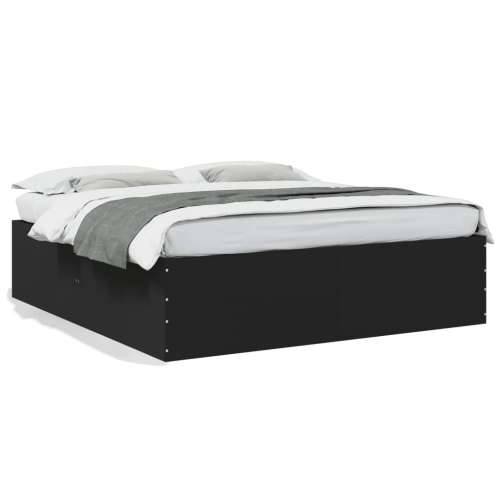 Okvir za krevet crni 200 x 200 cm konstruirano drvo - Crna 200 x 200 cm 45 cm Cijena