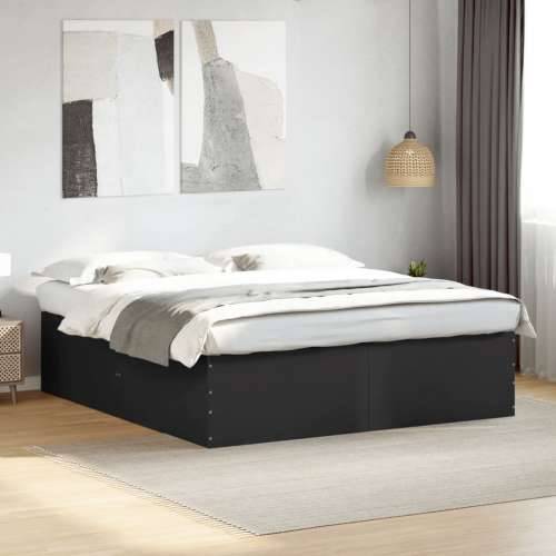 Okvir za krevet crni 200 x 200 cm konstruirano drvo - Crna 200 x 200 cm 45 cm Cijena
