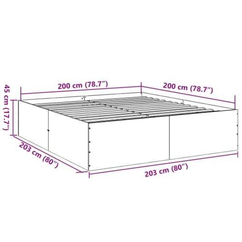 Okvir za krevet crni 200 x 200 cm konstruirano drvo - Crna 200 x 200 cm 45 cm Cijena