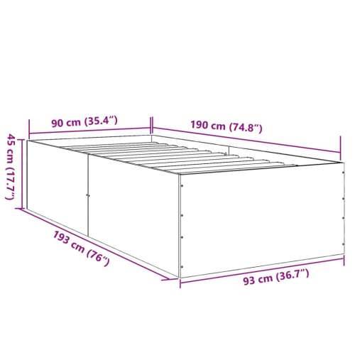 Okvir za krevet bijeli 90x190 cm konstruirano drvo - Bijela 90 x 190 cm 45 cm Cijena