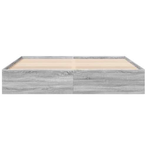 Okvir za krevet boja hrasta 200x200 cm od konstruiranog drva - Sivi hrast sonoma 200 x 200 cm 35 cm Cijena