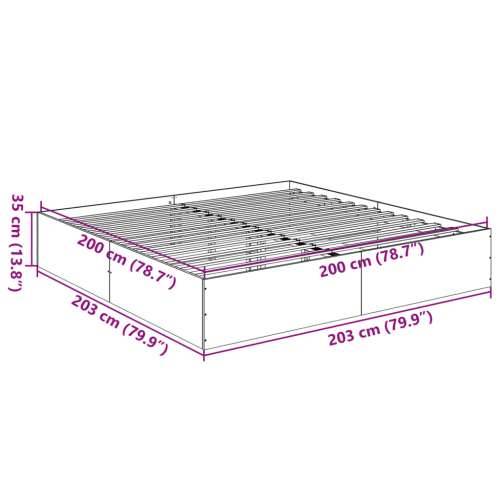 Okvir za krevet boja hrasta 200x200 cm od konstruiranog drva - Sivi hrast sonoma 200 x 200 cm 35 cm Cijena