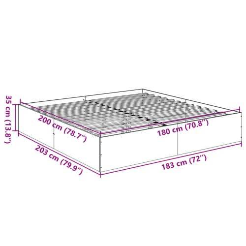 Okvir za krevet bijeli 180 x 200 cm konstruirano drvo - Bijela 180 x 200 cm 35 cm Cijena