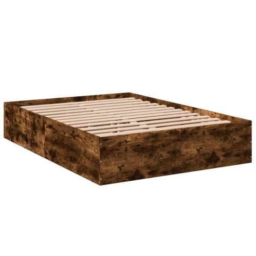 Okvir kreveta boja hrasta 120x200 cm od konstruiranog drva - Dimljeni hrast 120 x 200 cm 35 cm Cijena