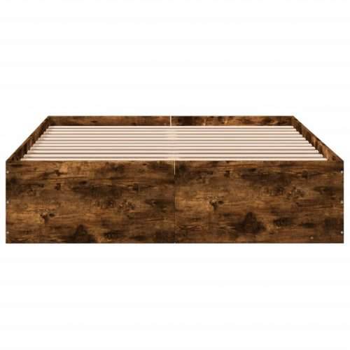 Okvir kreveta boja hrasta 120x200 cm od konstruiranog drva - Dimljeni hrast 120 x 200 cm 35 cm Cijena