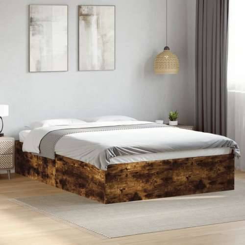 Okvir za krevet boja hrasta 120x190 cm konstruirano drvo - Dimljeni hrast 120 x 190 cm 35 cm Cijena