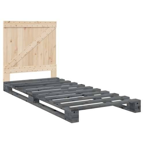 Okvir za krevet s uzglavljem sivi 90x200 cm masivna borovina - Siva 90 x 200 cm Ne with triangle headboard Cijena