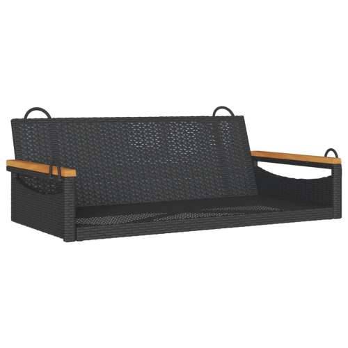 Klupa za ljuljanje crna 109 x 62 x 40 cm od poliratana - Crna 109 x 62 x 40 cm 1 Ne Cijena