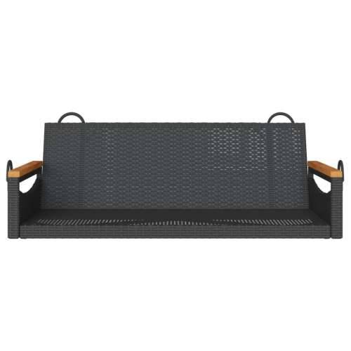 Klupa za ljuljanje crna 109 x 62 x 40 cm od poliratana - Crna 109 x 62 x 40 cm 1 Ne Cijena