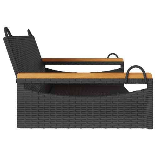 Klupa za ljuljanje crna 109 x 62 x 40 cm od poliratana - Crna 109 x 62 x 40 cm 1 Ne Cijena