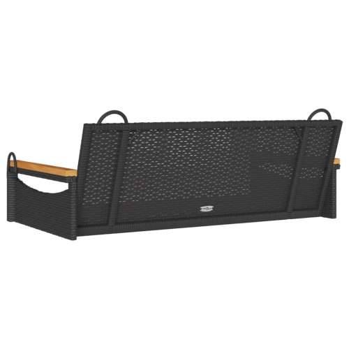 Klupa za ljuljanje crna 109 x 62 x 40 cm od poliratana - Crna 109 x 62 x 40 cm 1 Ne Cijena