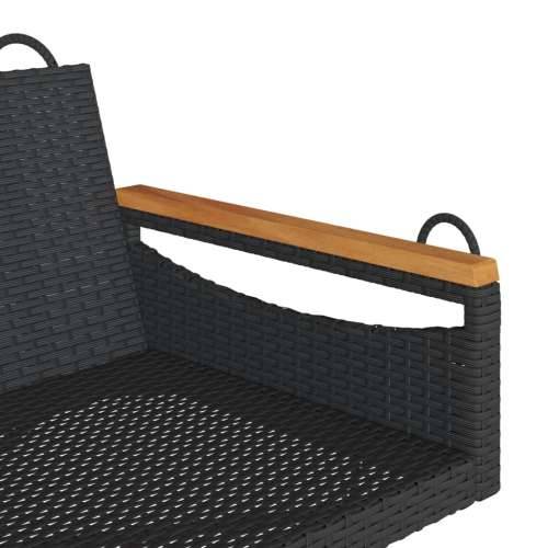 Klupa za ljuljanje crna 109 x 62 x 40 cm od poliratana - Crna 109 x 62 x 40 cm 1 Ne Cijena