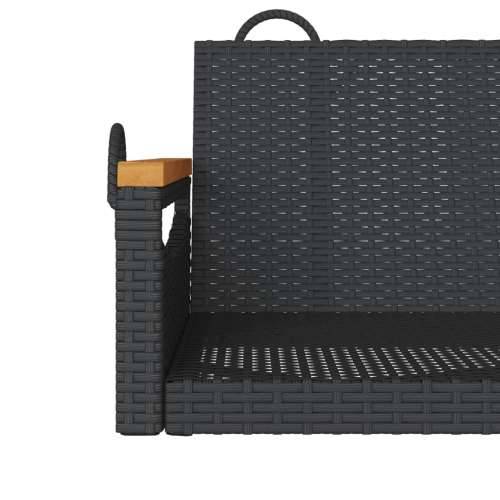 Klupa za ljuljanje crna 109 x 62 x 40 cm od poliratana - Crna 109 x 62 x 40 cm 1 Ne Cijena
