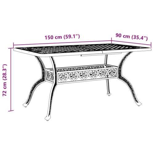 Vrtni stol bijeli 150 x 90 x 72 cm od lijevanog aluminija - Bijela 1 Cijena