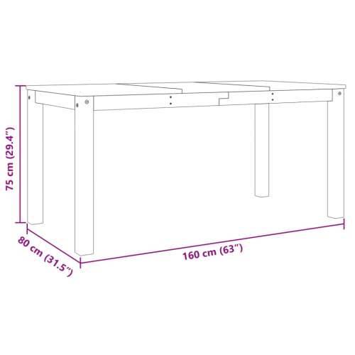 Blagovaonski stol Panama 160x80x75 cm od masivne borovine - 1 Smeđa 160 cm Cijena