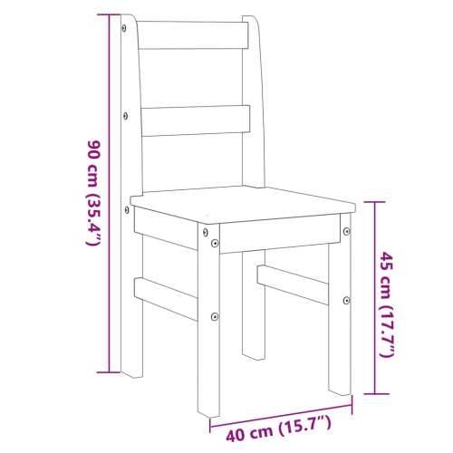 Blagovaonske stolice Panama 2 kom 40x46x90 cm masivna borovina - Siva 1 Cijena