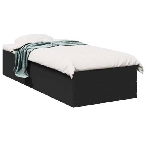 Okvir za krevet crni 75 x 190 cm od konstruiranog drva - Crna 75 x 190 cm 35 cm Cijena