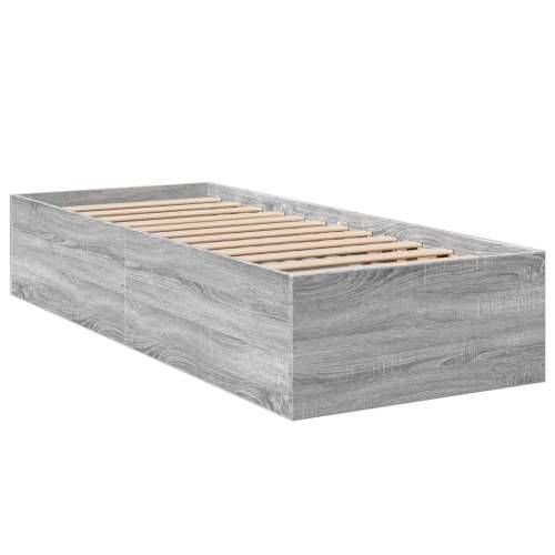Okvir za krevet boja hrasta 75 x 190 cm od konstruiranog drva - Sivi hrast sonoma 75 x 190 cm 35 cm Cijena