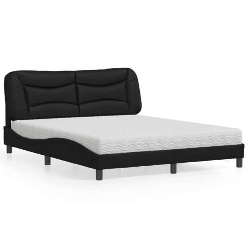 Krevet s madracem crni 160 x 200 cm od umjetne kože Crna 160 x 200 cm Cijena
